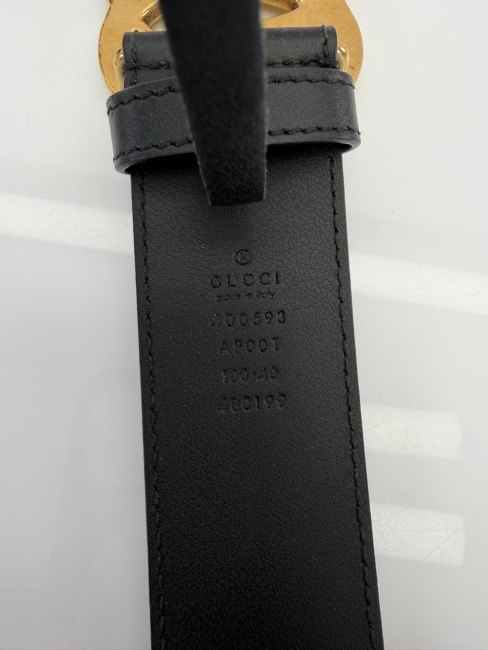 Gucci 2015 Re Edition Wide Leather Belt Gg Double Marmont Black 400593 100/40 - Picture 10 of 11
